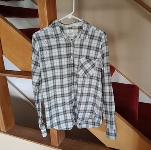 Victoria's Secret PINK Flannel Top With Sequins Size L